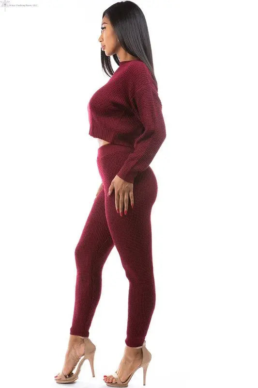 2 Piece Sweater Pants Set Side | Sweater and Pants Set | SiAra