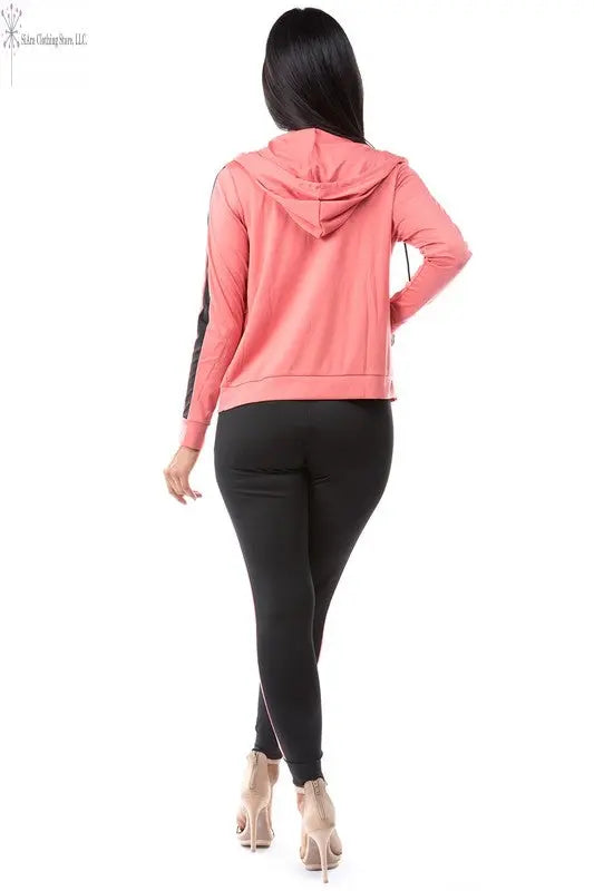 Gym wear Set 3 Piece Pink Back | Jogger Sets for Women | SiAra