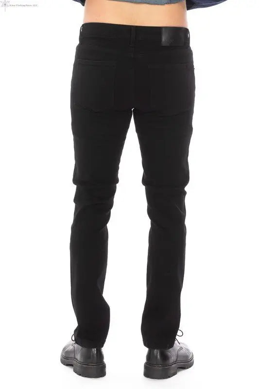 Men's Slim Cut Jeans Black Back | Men's Black Chino Pants | SiAra