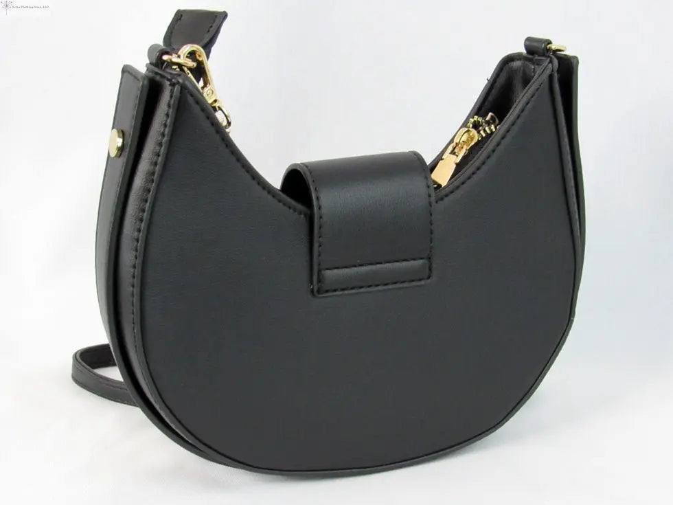 Baguette Shoulder Bag Black Back |  SiAra Clothing Store, LLC