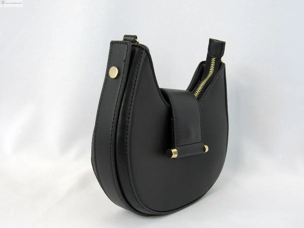Baguette Shoulder Bag Black Sided |  SiAra Clothing Store, LLC