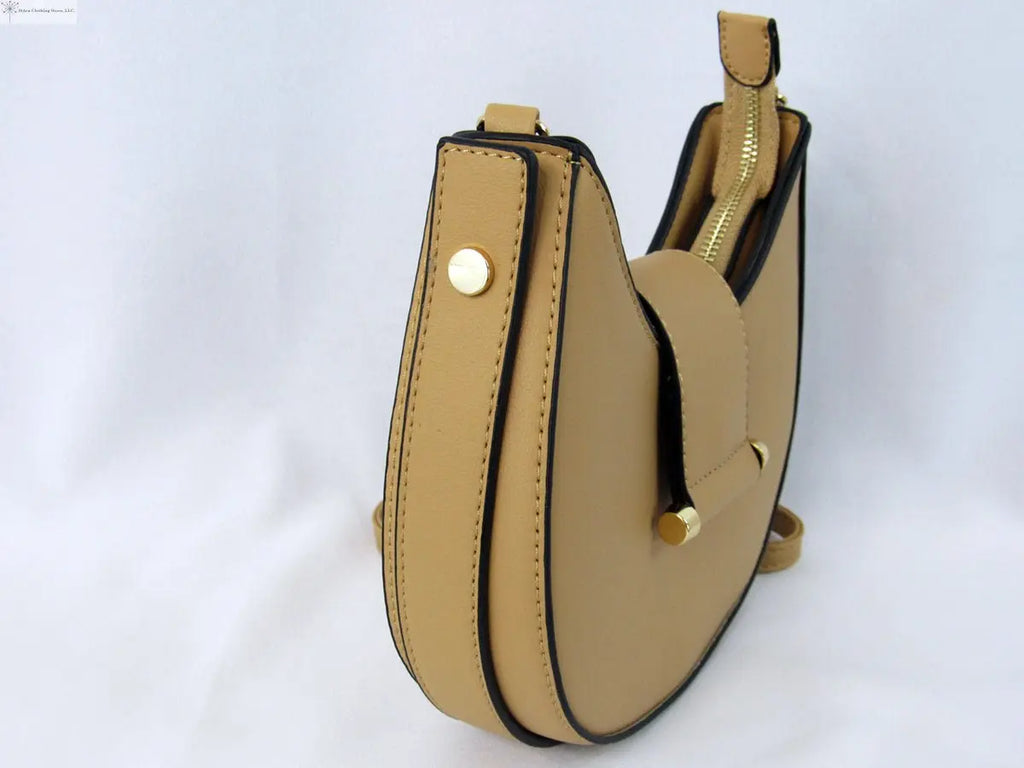 Baguette Shoulder Bag Nude Side |  SiAra Clothing Store, LLC