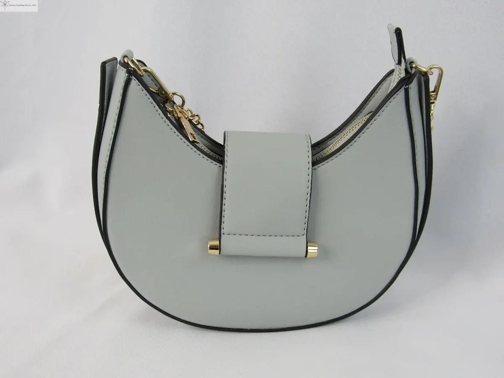 Baguette Shoulder Bag Light Blue Front | SiAra Clothing Store, LLC