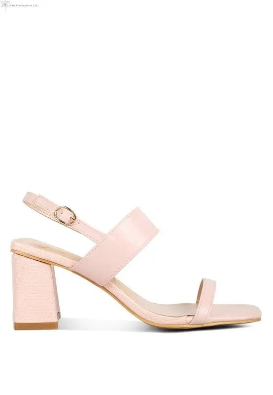 Block Heel Sandals Open Toe Pink Side | SiAra
