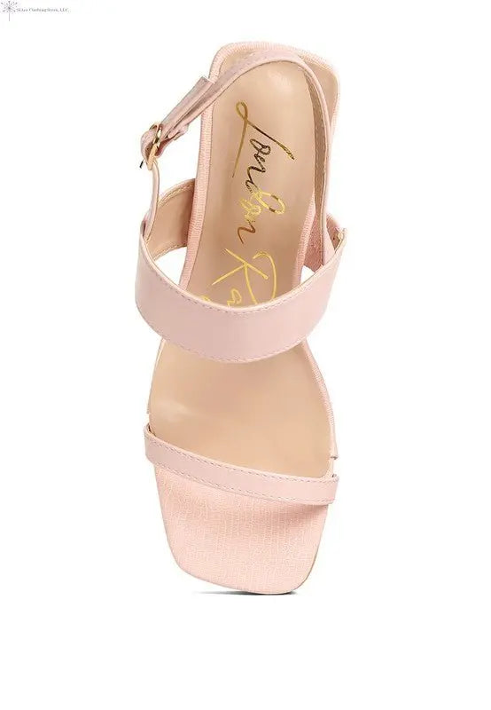 Block Heel Sandals Open Toe Pink Top | SiAra