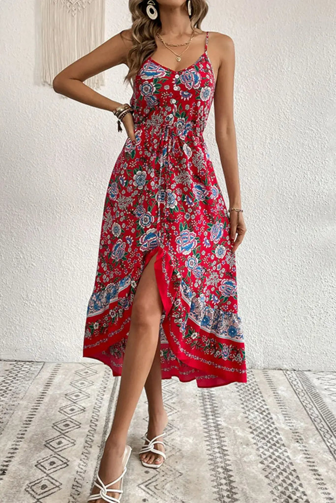 Boho Midi Dress Cami Floral | SiAra