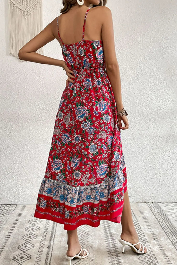 Boho Midi Dress Cami Floral Back | SiAra