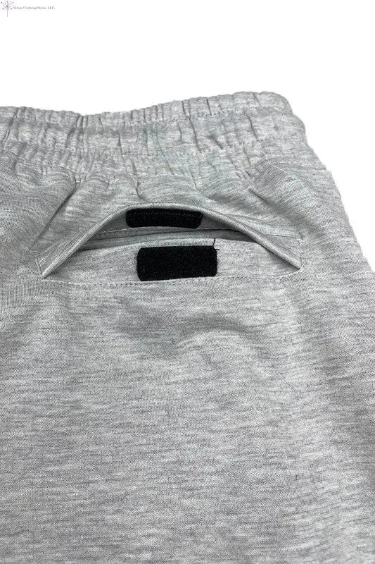 Men's Summer Shorts Elastic Waist H. Grey Back Pocket | SiAra