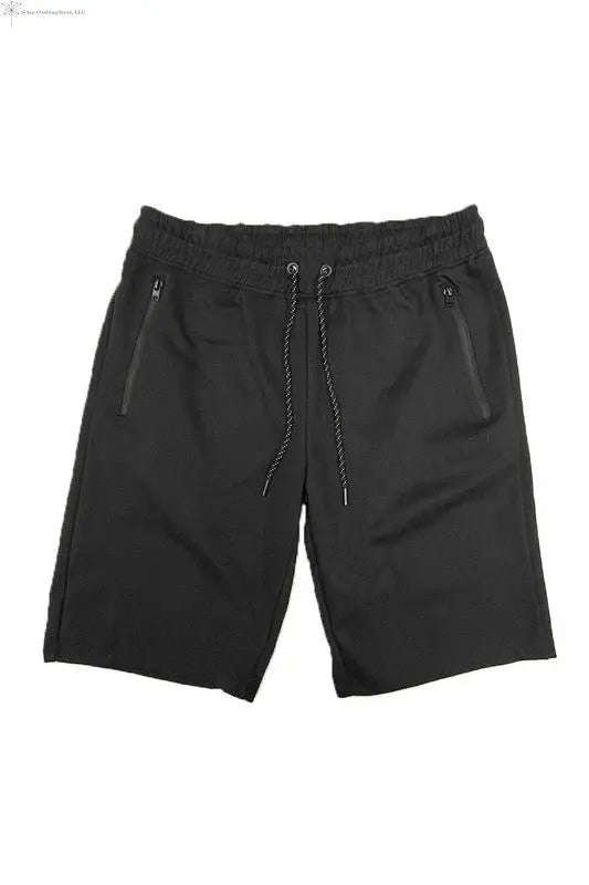 Men's Summer Shorts Elastic Waist Black | SiAra