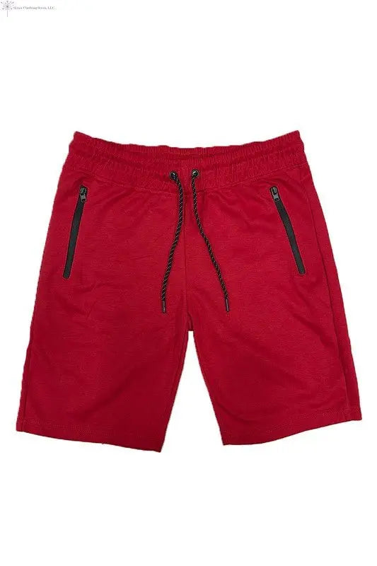 Men's Summer Shorts Elastic Waist Red | SiAra
