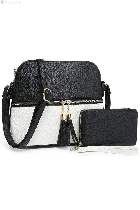Crossbody Bag Color Block Set Beige Black White | Crossbody Purse  | SiAra