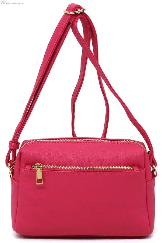 Faux Leather Crossbody Bag | Hot Pink Crossbody Purse | SiAra