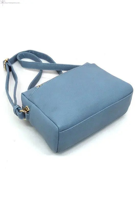 Faux Leather Crossbody Bag Button | Blue Crossbody Purse | SiAra