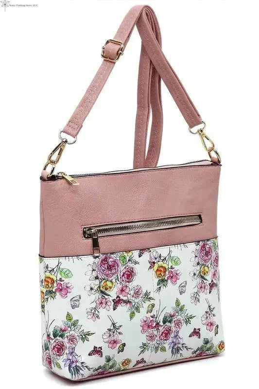Fashion Crossbody Bag Sided | Blush Floral Crossbody Bag | Flower Crossbody | SiAra