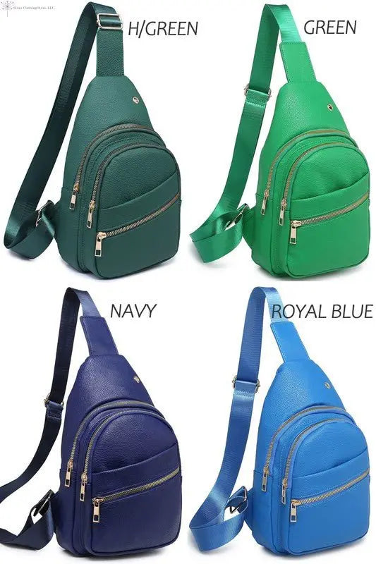Crossbody Sling Backpack | Green's Blue's Sling Bag | SiAra