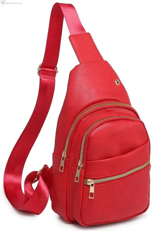 Crossbody Sling Backpack | Red Sling Bag | SiAra