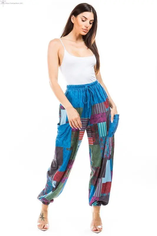Bohemiam Harem Pants Multicolor Patch Sided | Boho Harem Pants | SiAra