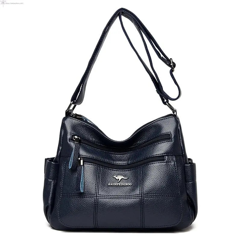 Leather Crossbody Bag Blue | SiAra Clothing Store, LLC