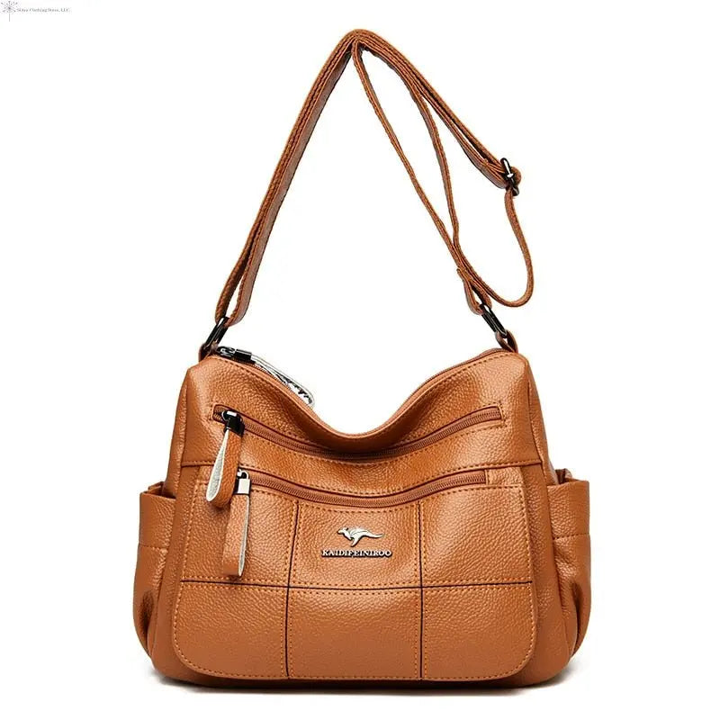 Leather Crossbody Bag Yellow |  SiAra Clothing Store, LLC