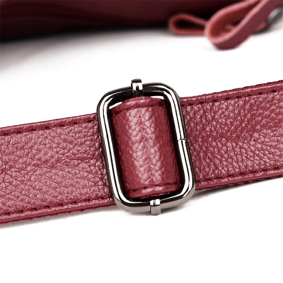 Leather Crossbody Bag Handle Closed-up2 | SiAra Clothing Store, LLC