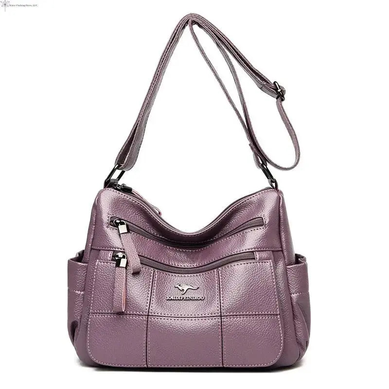 Leather Crossbody Bag Taro Purple | SiAra Clothing Store, LLC