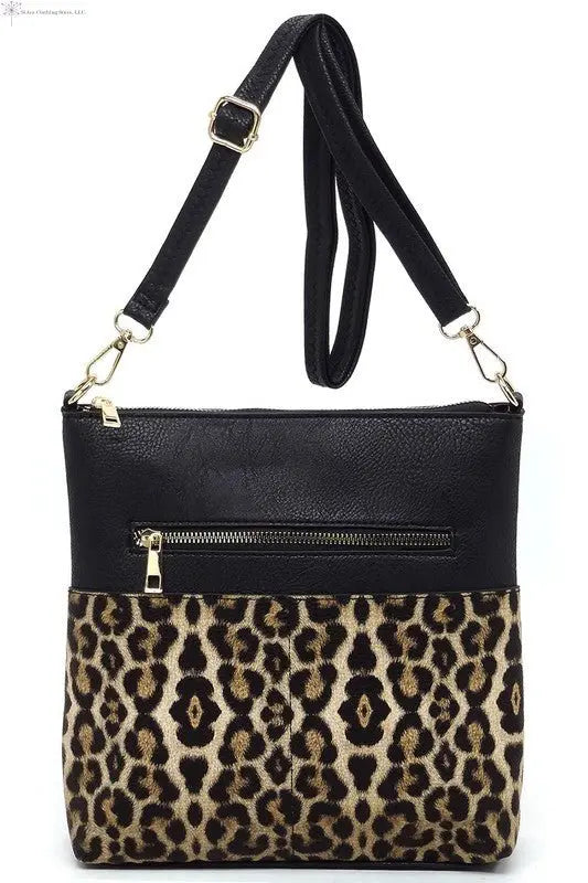 Fashion Crossbody Bag | Black Leopard Crossbody Bag | Leopard Crossbody