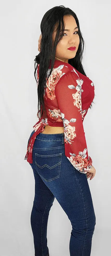 Long Sleeve Floral Blouse | SiAra Clothing Store