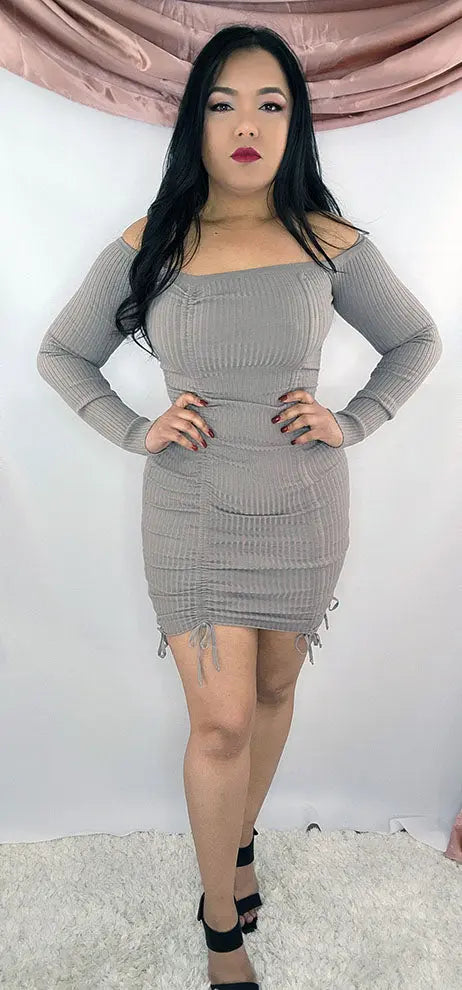 Long sleeve mini dress bodycon Front | SiAra Clothing Store, LLC