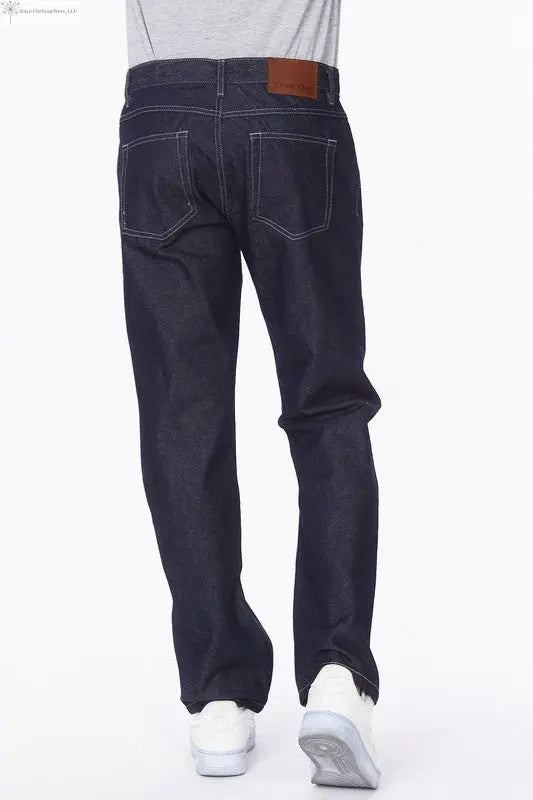 Men's Straight Leg Jeans Raw Blue Back | SiAra Clothing Store, LLC