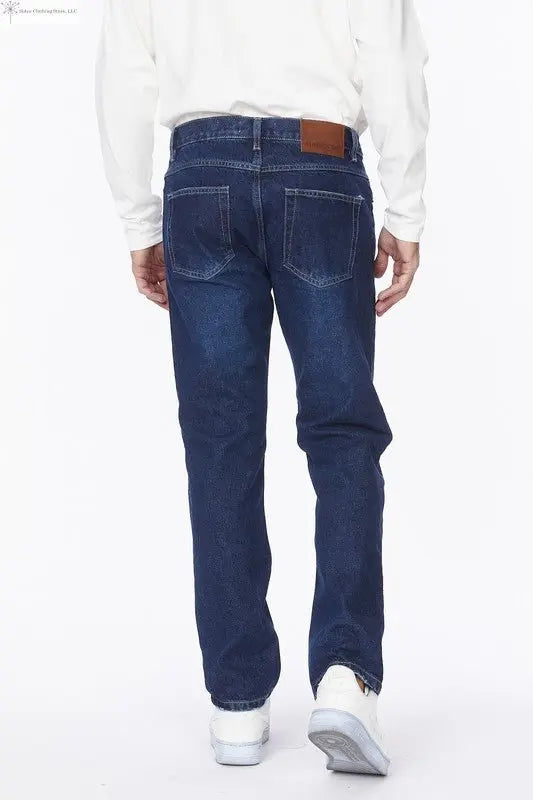 Loose Fit Jeans For Men Straight Dark Blue Black | SiAra Clothing Store, LLC