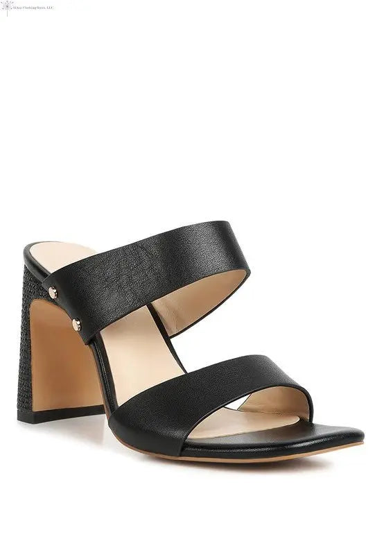 Women's Open Toe Shoes Slim Block Heels Black | SiAra Clothing Store, LLC
