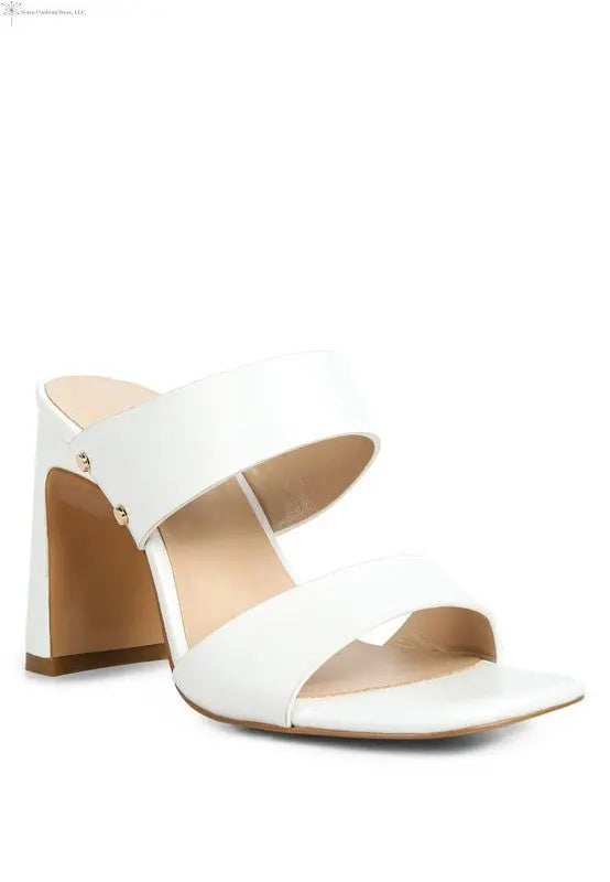 Women's Open Toe Shoes Slim Block Heels White | SiAra Clothing Store, LLC