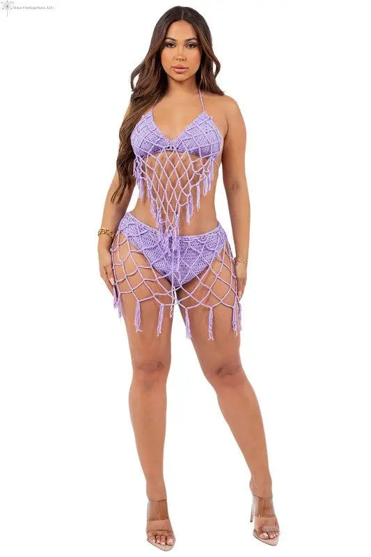 Crochet Swimsuit Two Piece Front | SiAra Clothing Store, LLC