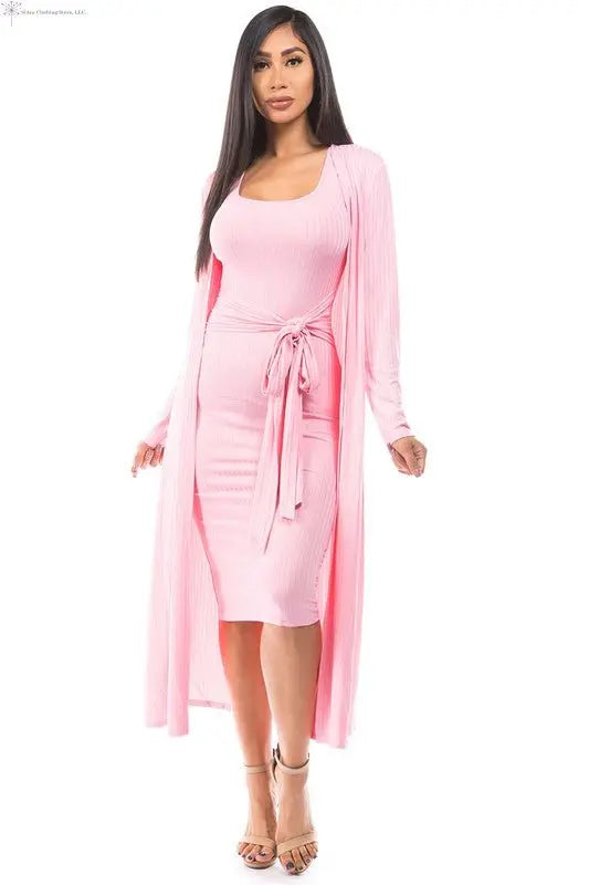 Women's Sweater Knit Midi Dress | Belted Midi Dress | SiAra