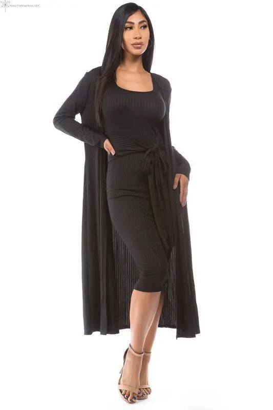 Black Sweater Knit Midi Dress | Tank Midi Dress | SiAra