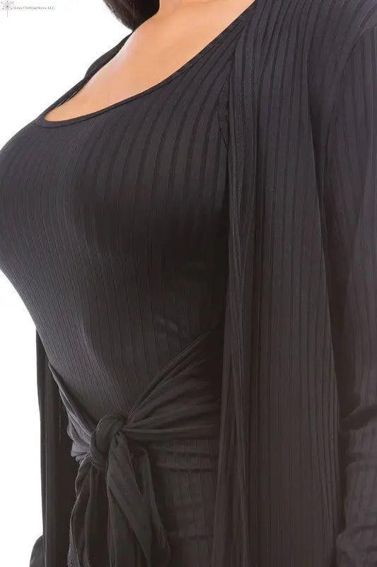 Black Sweater Knit Midi Dress Closed-up | Tank Midi Dress | SiAra