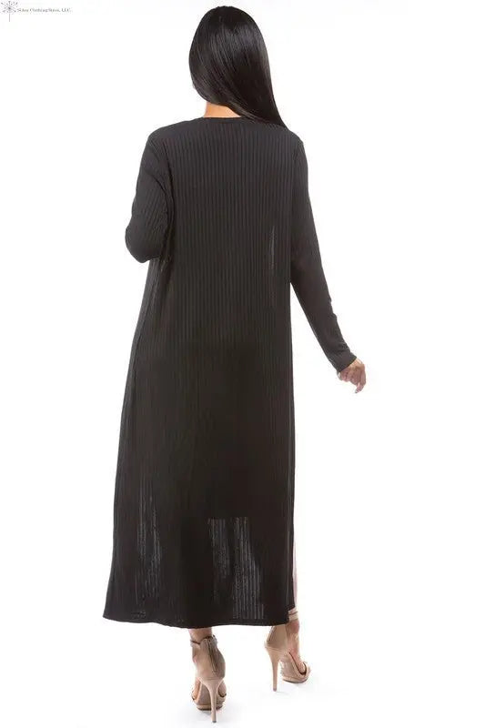 Black Sweater Knit Midi Dress Back | Tank Midi Dress | SiAra
