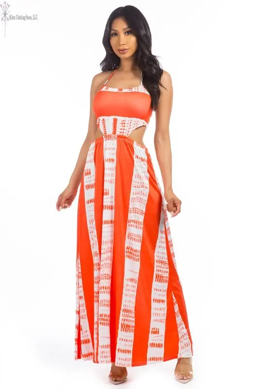 Women's Striped Maxi Dress | Backless Maxi Dress | SiAra