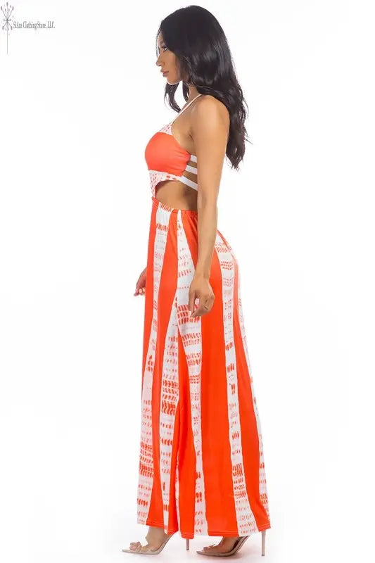 Women's Striped Maxi Dress Side | Backless Maxi Dress | SiAra