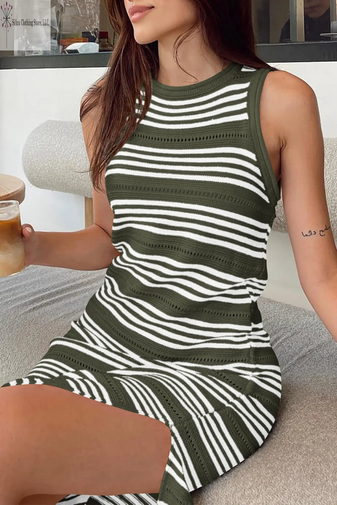 Summer Midi Dress Side Slit Army Green | Cute Maxi Dresses for Summer | SiAra