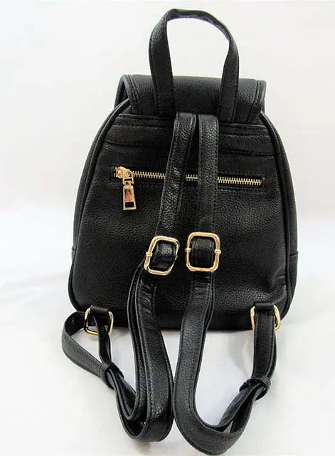 Black Small Backpack Adjustable Shoulder Straps Back | SiAra Clothing Store, LLC