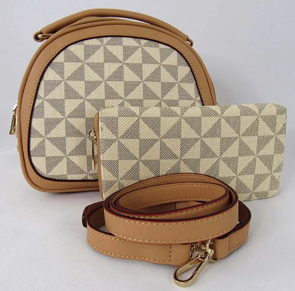 Small Dome Crossbody Bag Tan | SiAra Clothing Store, LLC