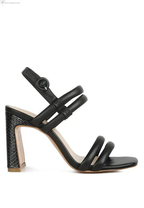 Strappy High Heel Sandals Black Side | SiAra