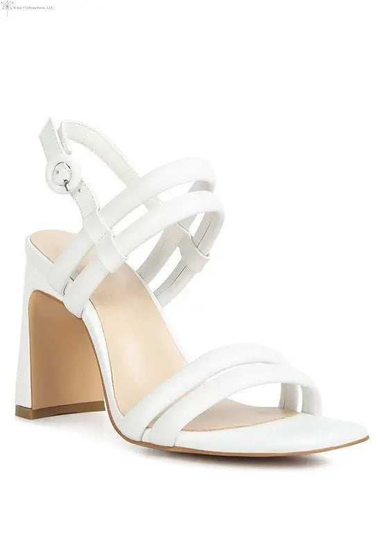 Strappy High Heel Sandals White | SiAra