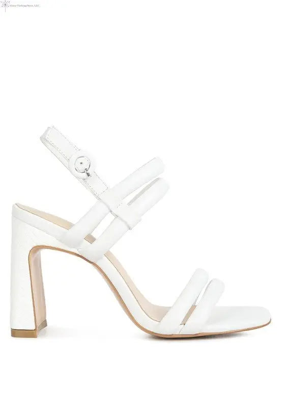 Strappy High Heel Sandals White Side | SiAra