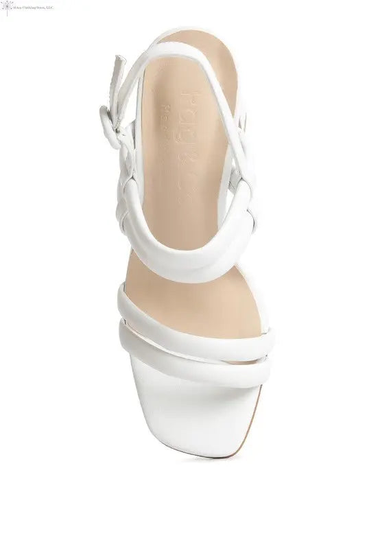 Strappy High Heel Sandals White Top | SiAra