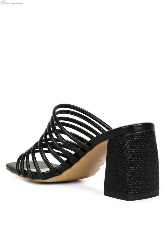 Strappy Sandals Block Heel Black Heel | SiAra Clothing Store, LLC