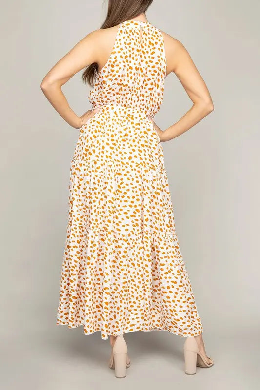 Leopard Print Maxi Dress Sleeveless Back | SiAra Clothing Store, LLC