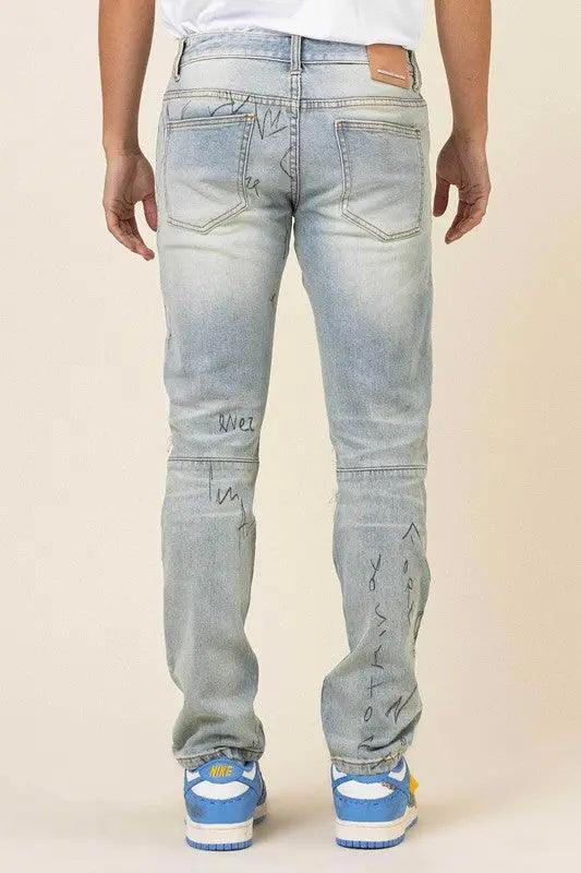 ALL OVER DOODLING SLIM FIT DENIM First Row
