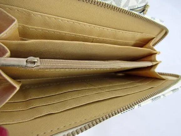 Stylish Backpack For Women Monogram Print Set Wallet Opened | SiAra Clothing Store, LLC